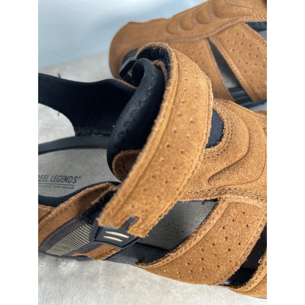 Reel Legends Guillermo Mens Brown Leather Fisherman Sandals 13M BM10170